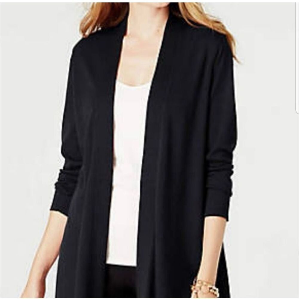 ✨J.Jill Wearever Collection Black Open Front Cardigan Stretch Womens Medium✨